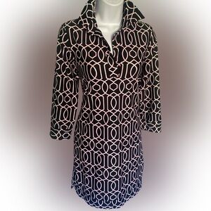 Jude Connally Black and Pink Geometric Dress-XS pink black , polyester spandex